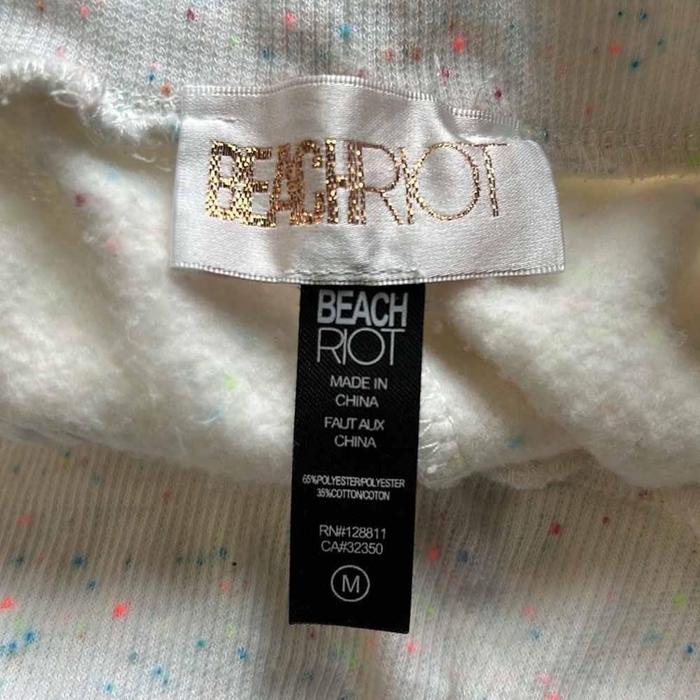 Beach Riot Short cream rainbow confetti speckle sweat short Revolve Sz M - Picture 8 of 9